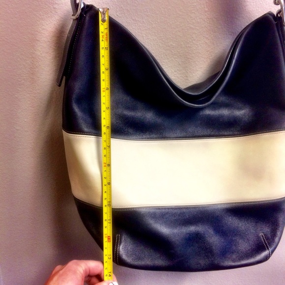 Large black and off white Coach tote purse. - Picture 8 of 8